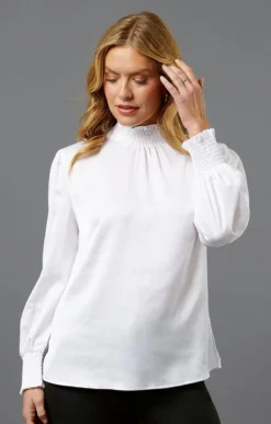 Ladies Shirred Collar Blouse