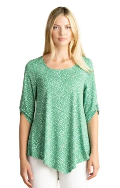 Ladies Marble Print Scoop Neck Tunic