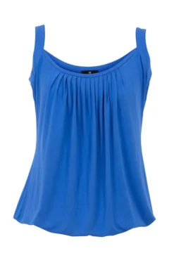 Ladies Marble Pleated Front Vest Top