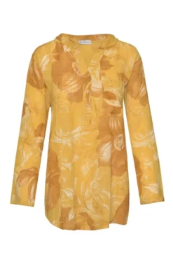 Ladies Floral Linen Oversized Shirt
