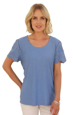 Ladies Pomodoro Broiderie Anglaise T-Shirt