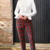 Ladies Cropped Tartan Trousers
