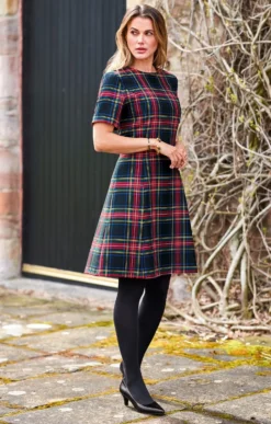 Ladies Plaid Swing Dress