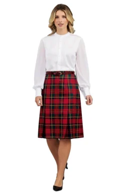 Plaid Invert Pleat Skirt