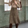 Faux Suede Skirt With Belt