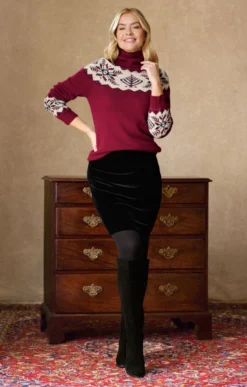 Ladies Velvet Mini Skirt