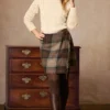 Ladies Tweed Mini Fringe Skirt