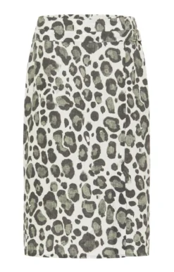 Ladies Animal Print Linen Skirt