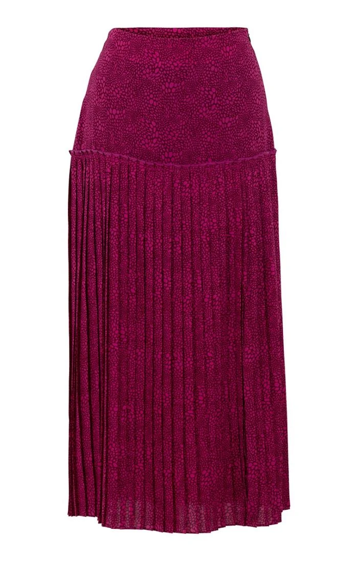 Ladies Marble Print Pleated Skirt