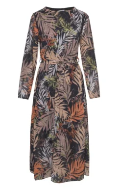Ladies Leaf Print Dress
