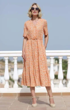 Ladies Pomodoro Buttercup Tiered Dress