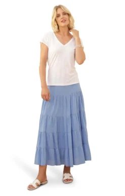 Ladies Pomodoro Tiered Skirt