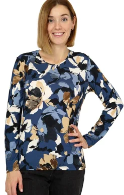Ladies Floral Print Crew Neck